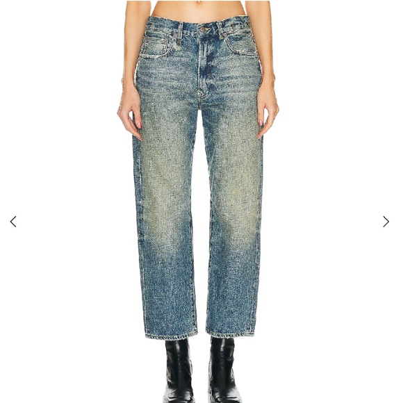 R13 Clinton Blue Boyfriend Jeans NWT - Picture 1 of 3